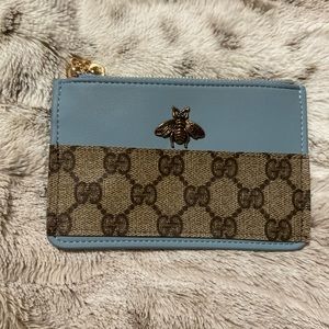 Repurposed Gucci card holder with key chain